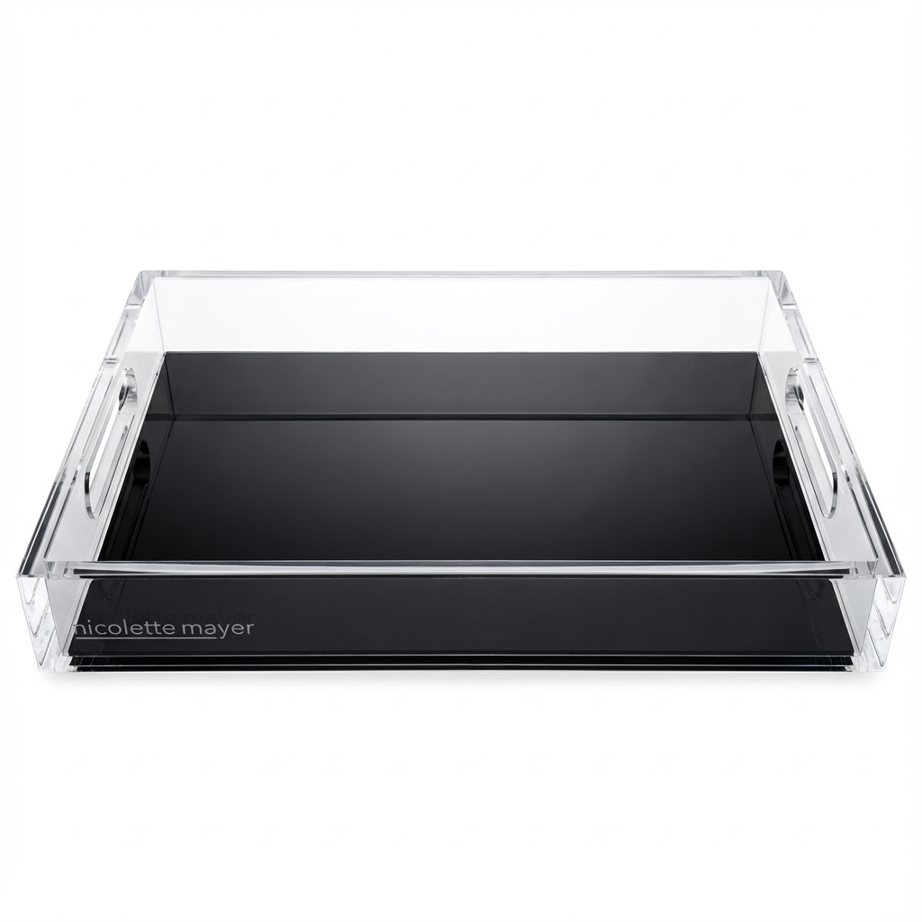 Solid Black Acrylic Vanity Tray 7 x 12.25