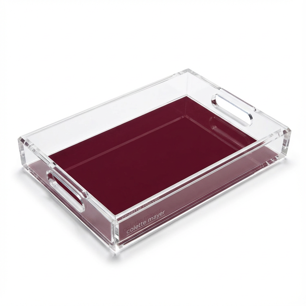 Solid Bordeaux Acrylic Vanity Tray 7 x 12.25