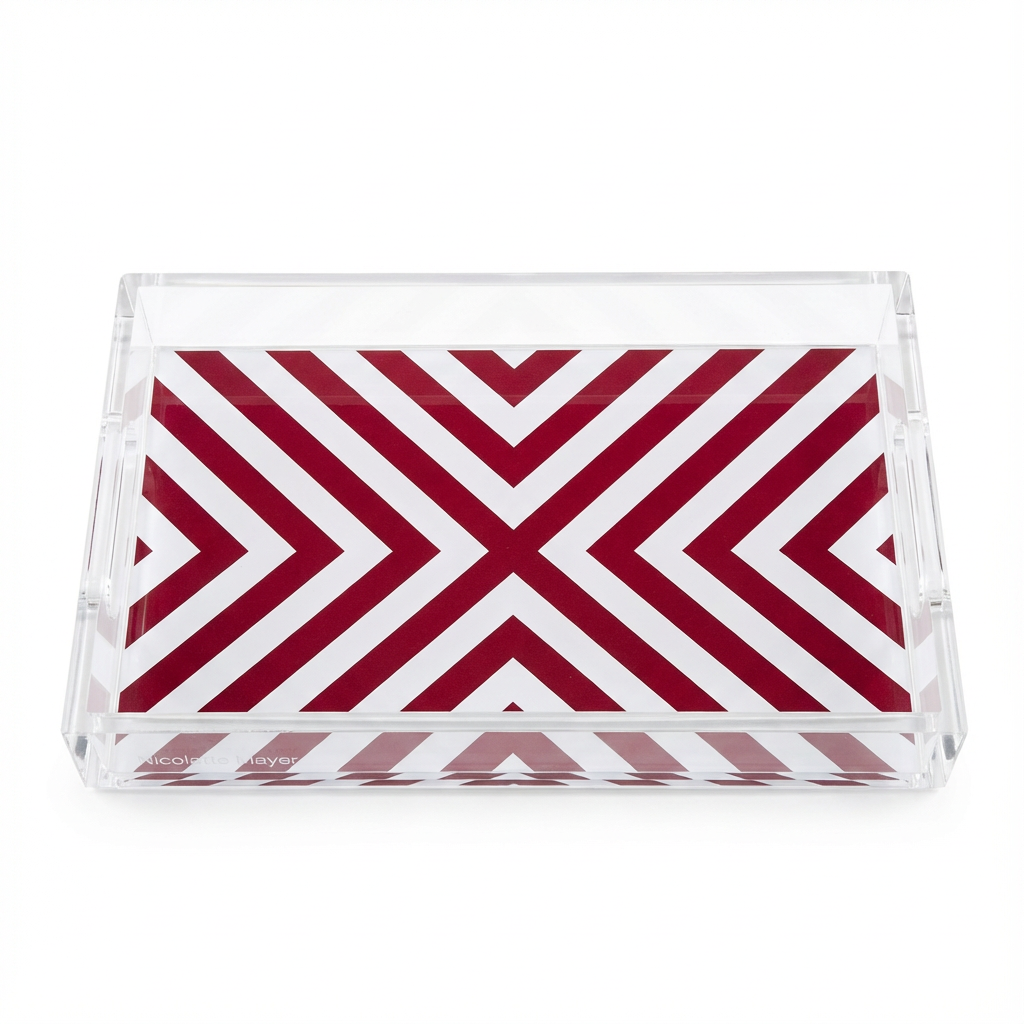 X Print Bordeaux Acrylic Vanity Tray 7 x 12.25