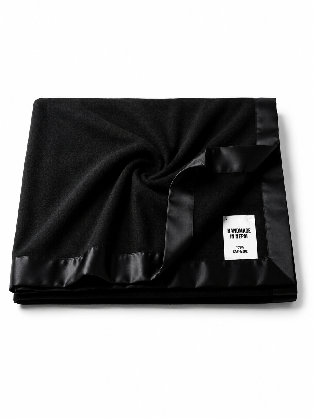 Manta Birdseye con Borde de Seda – Black (140x200 cm)
