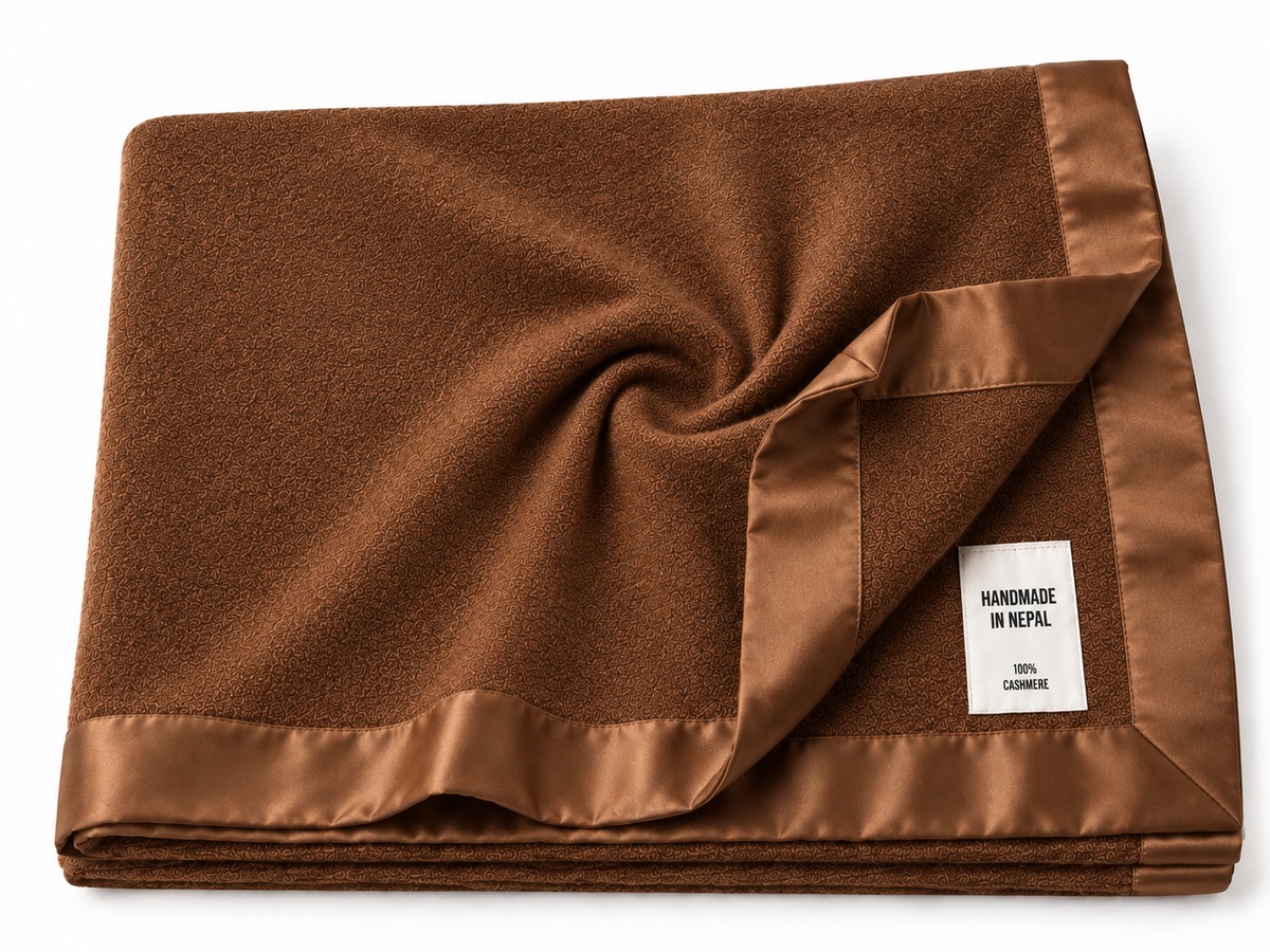 Birdseye Blanket with Silk Trim – Syrup (140x200 cm)
