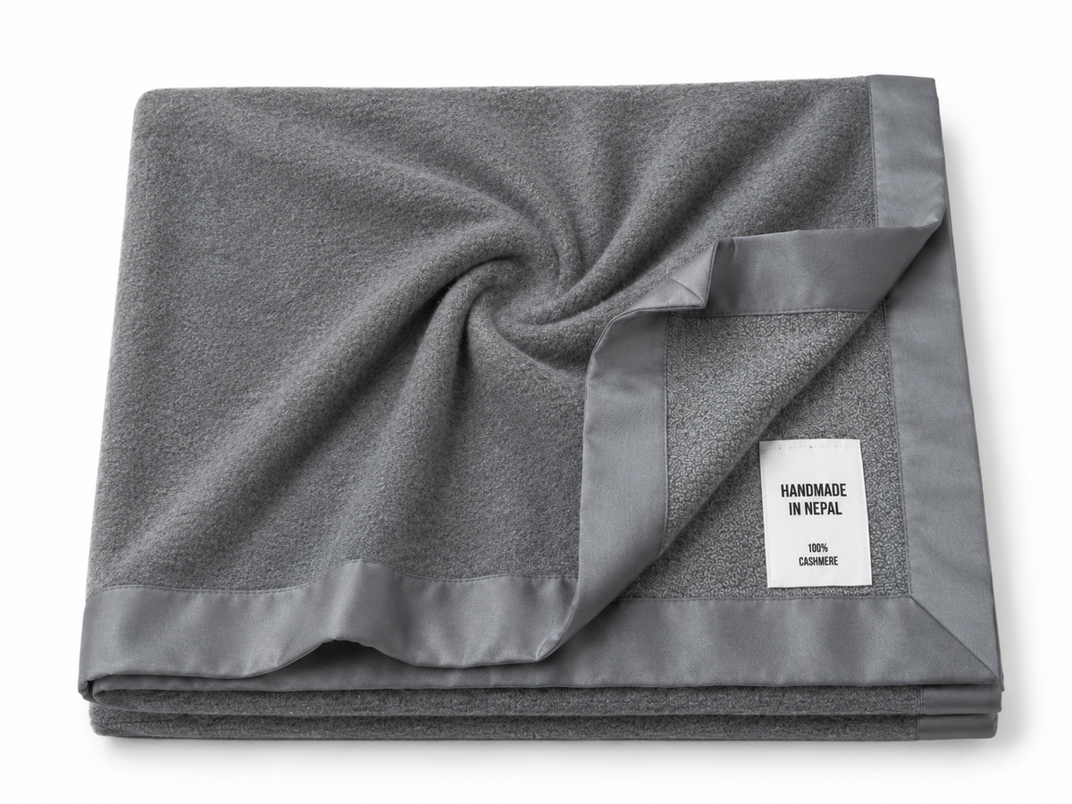 Birdseye Blanket with Silk Border – Thunder (140x200 cm)
