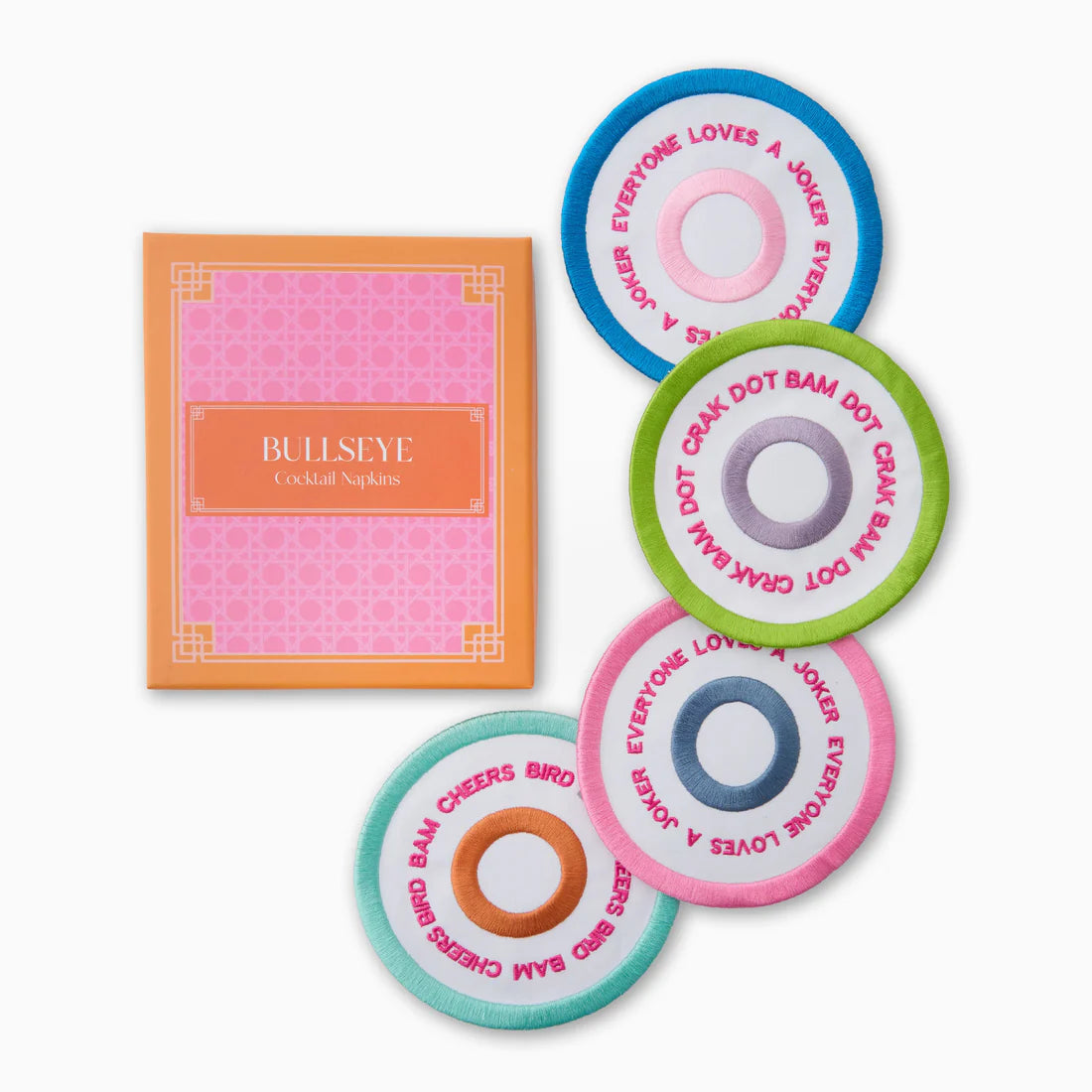 OH MY MAHJONG OMM352 BULLSEYE COCKTAIL NAPKINS
