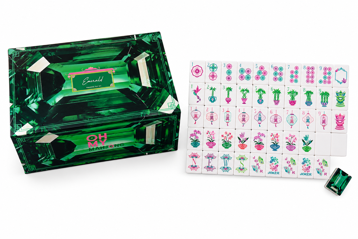 OH MY MAHJONG OMM390 EMERALD MAHJONG TILES