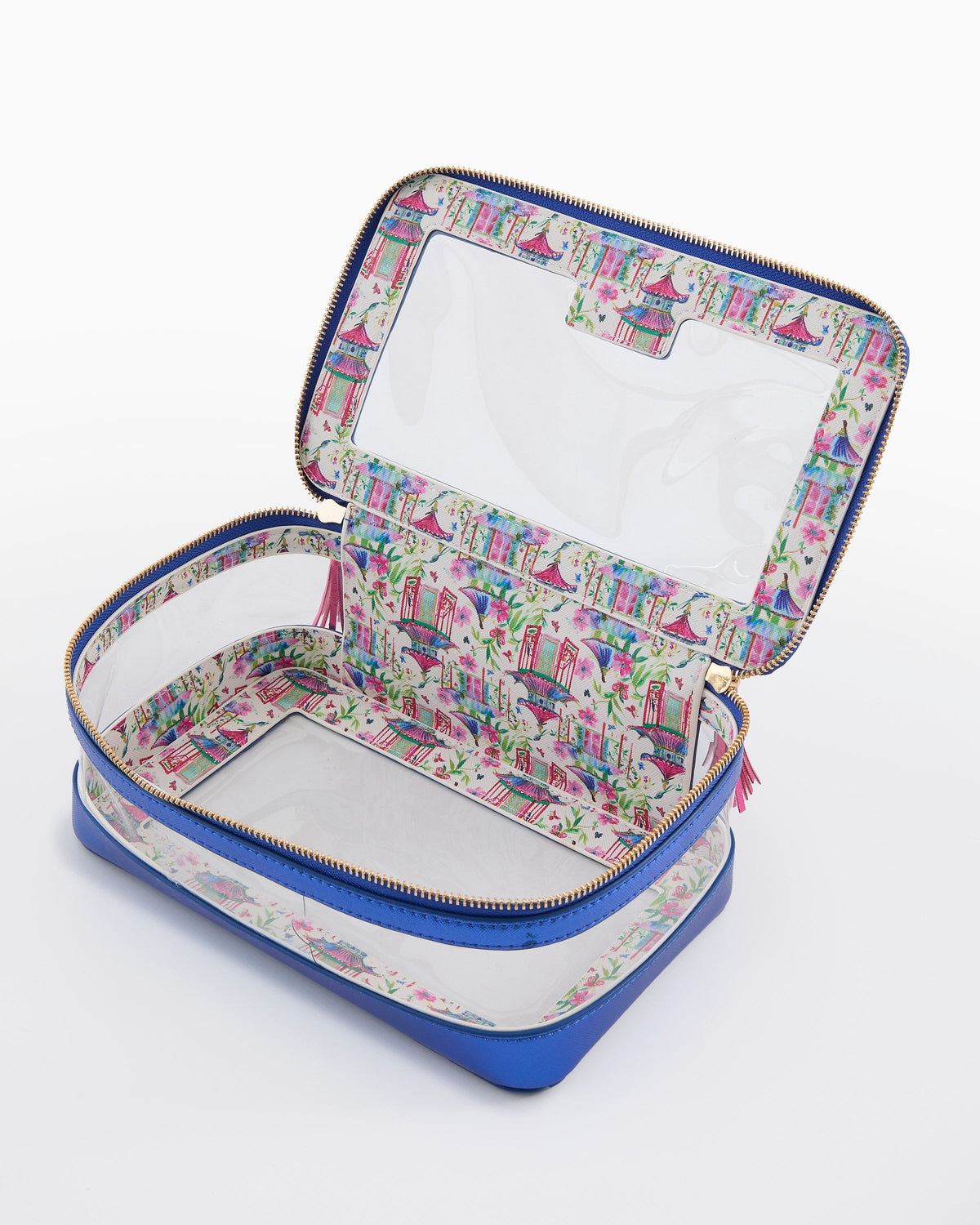 Metallic Blue Tile Storage Bag