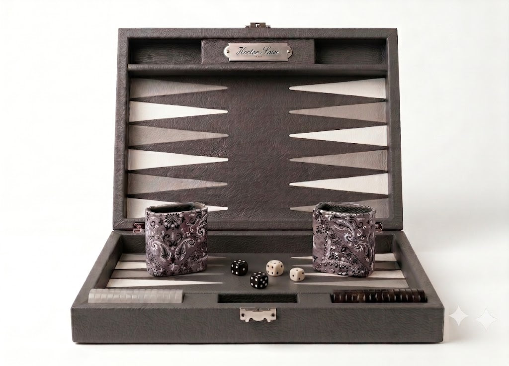 Set de Backgammon Mediano Bandana – Gris Anthracite