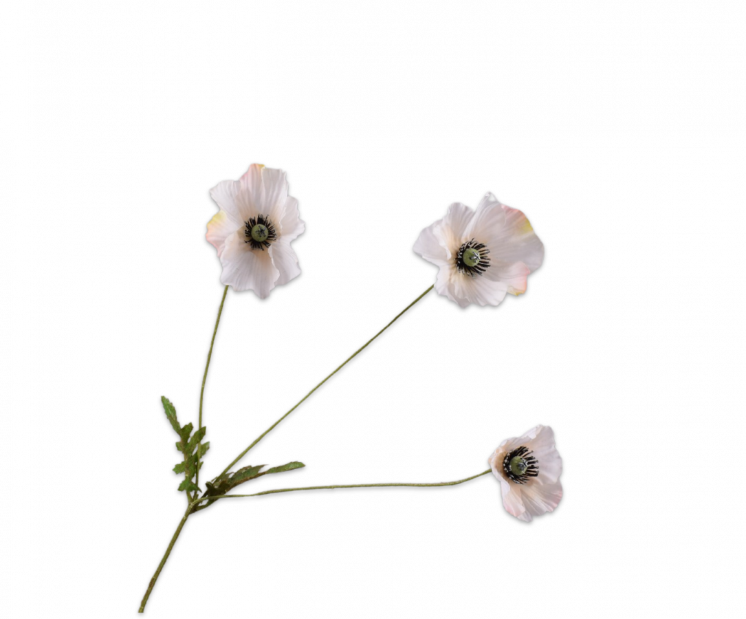 Poppy Spray Peach Rt 81 Cm