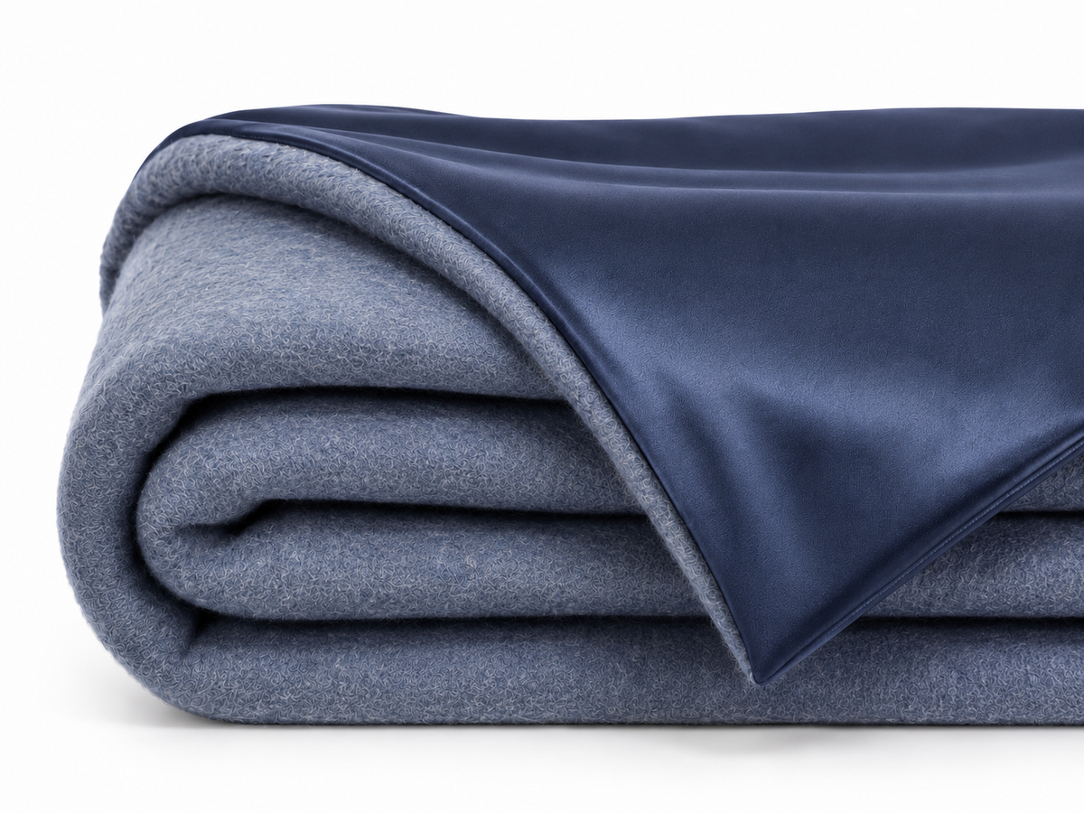 Manta Luxe Bambú-Seda – Admiral Blue & Navy