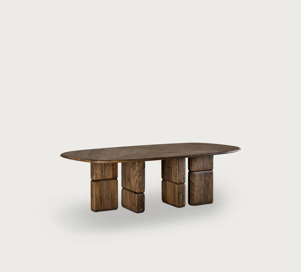 Mesa de Comedor Rectangular Sefa – Aliso Quemado Ocre (244 × 119 cm)