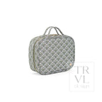 Cosmetic Toiletry Case - Surrey With Green Pinstripe Liner