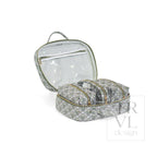 Cosmetic Toiletry Case - Surrey With Green Pinstripe Liner