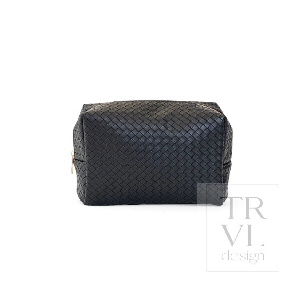 Luxe Everyday Cosmetic Bag - Woven Jet