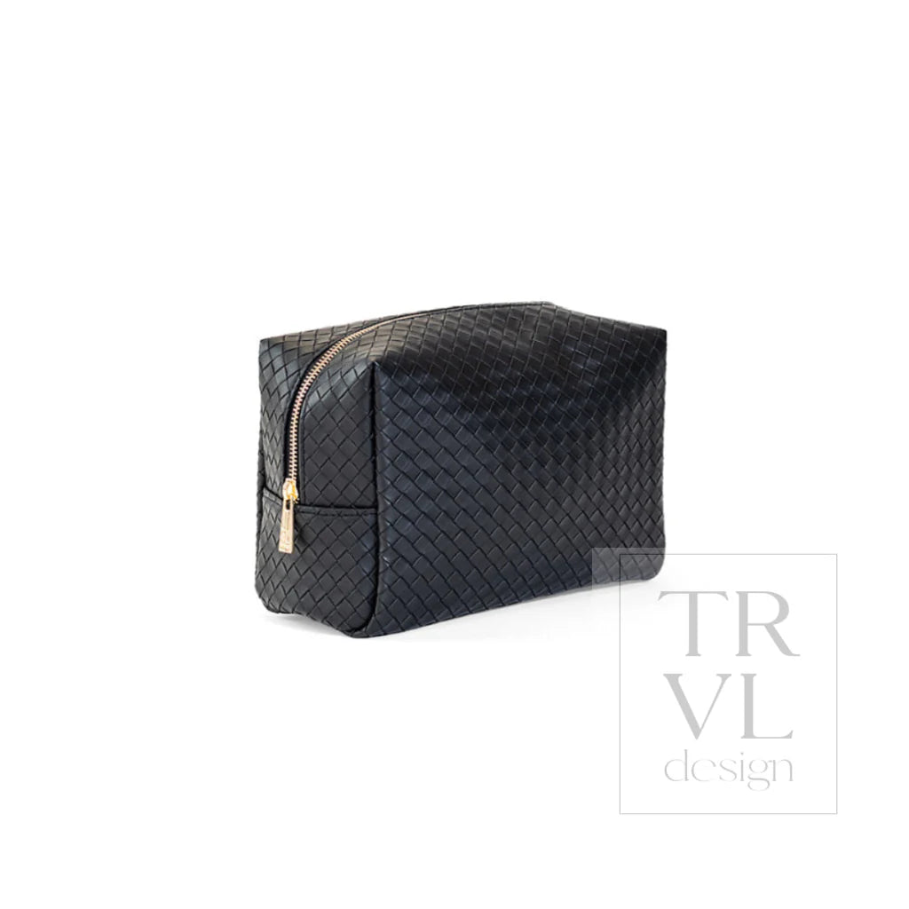 Luxe Everyday Cosmetic Bag - Woven Jet