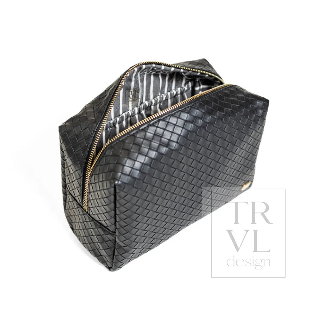 Luxe Everyday Cosmetic Bag - Woven Jet