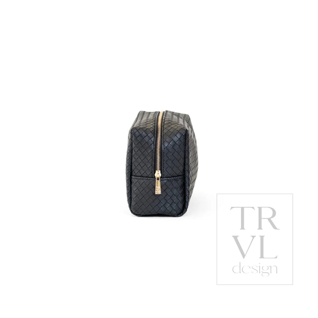 Luxe Everyday Cosmetic Bag - Woven Jet