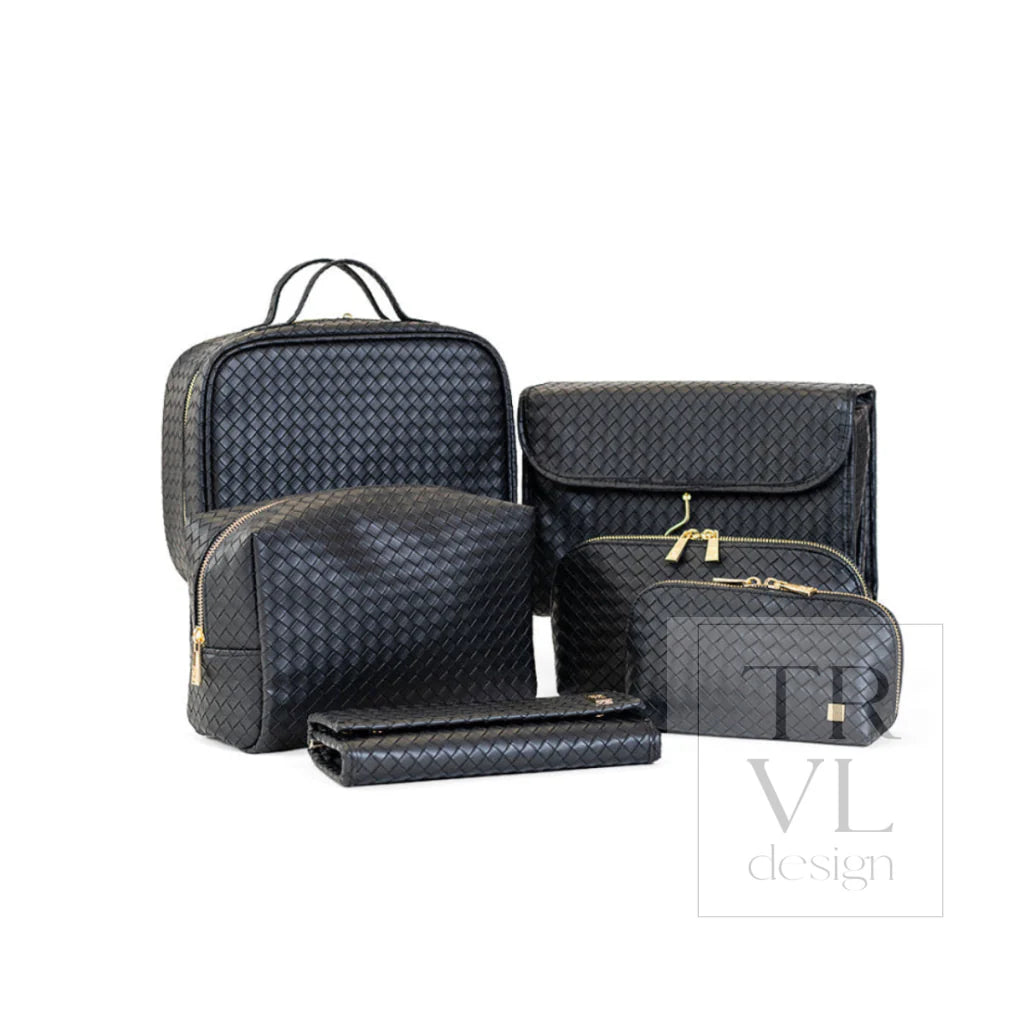 Luxe Everyday Cosmetic Bag - Woven Jet