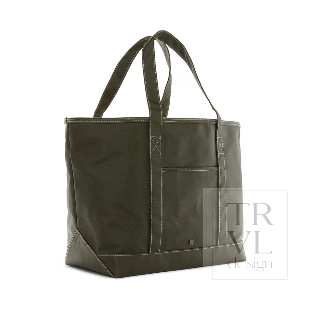 Maxi Tote - Coated Canvas Large Olive