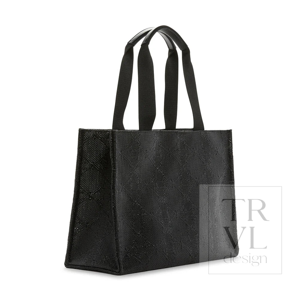 Luxe Bali Straw Tote - Oasis Cane Midnight