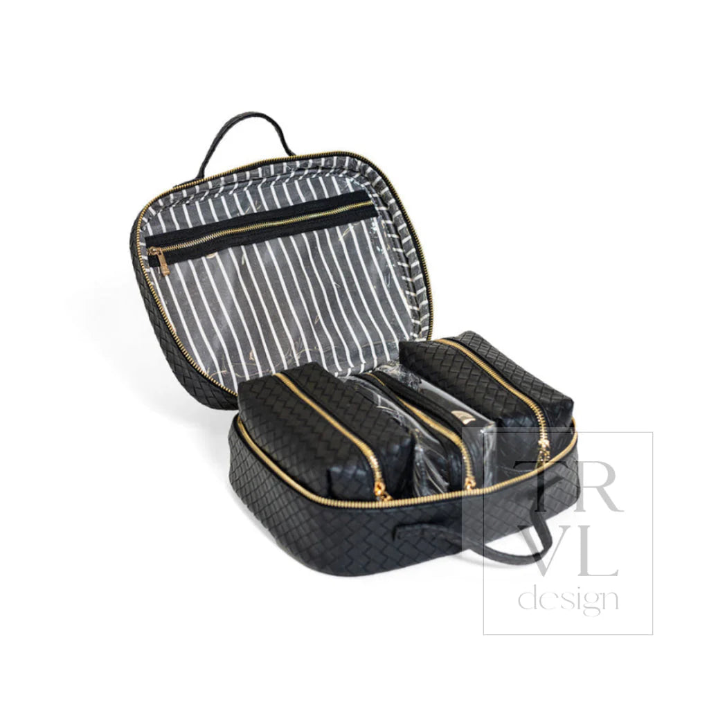 Cosmetic Toiletry Case - Woven Jet