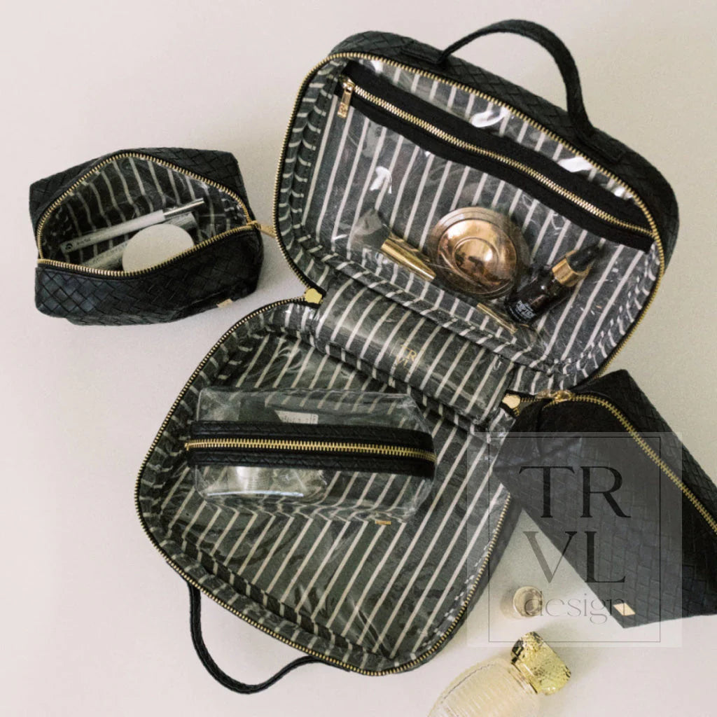 Cosmetic Toiletry Case - Woven Jet