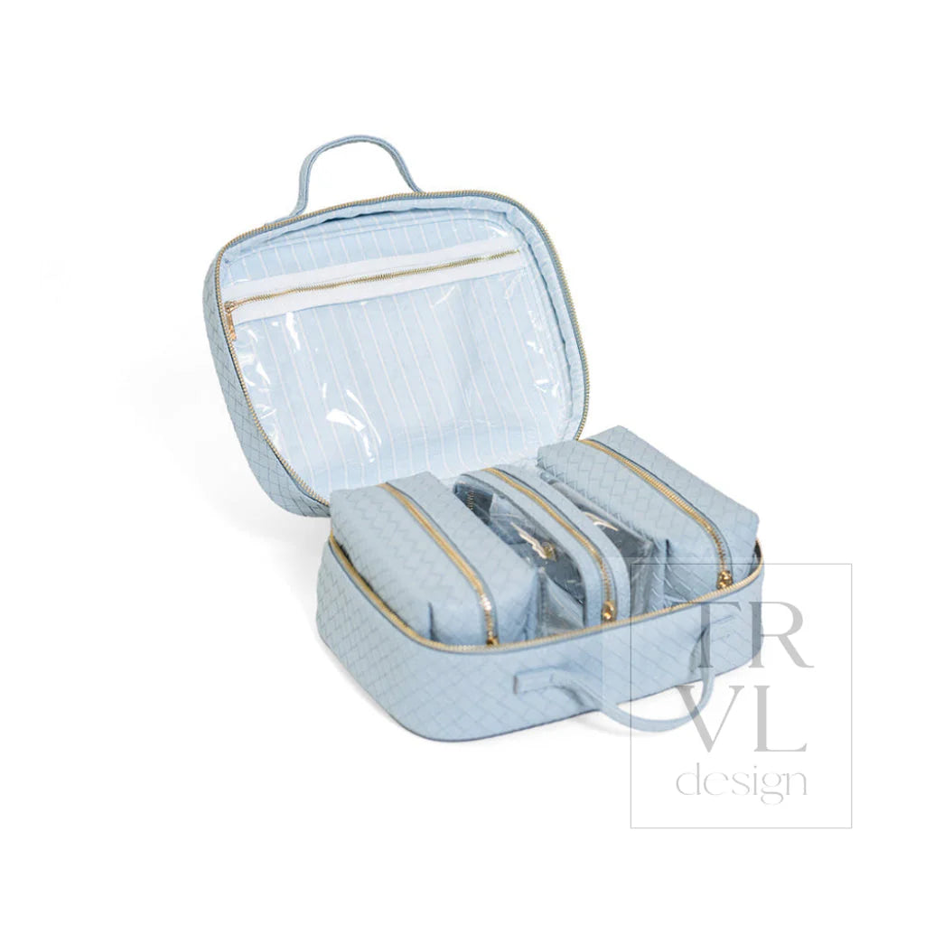 Cosmetic Toiletry Case - Woven Surf