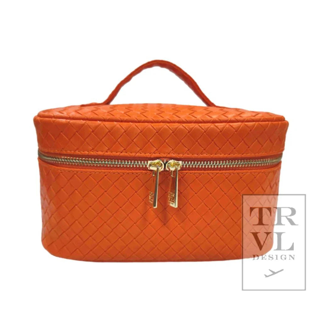 Luxe Woven Train Case Papaya