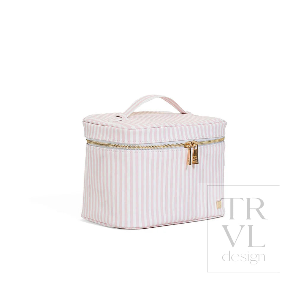 Luxe Vanity Train Case - Pimlico Stripe Pink