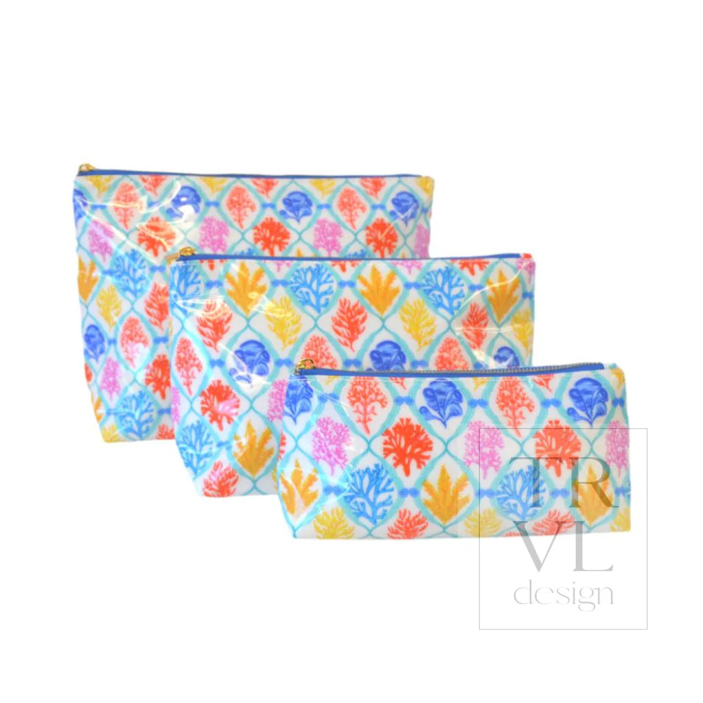 Luxe Gloss Trio Bags - Aqua Coral