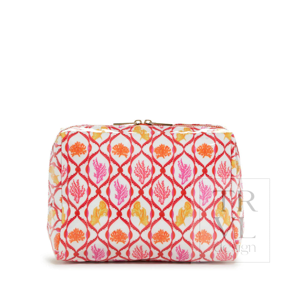 Luxe Gloss Double Zip Lg - Red Coral