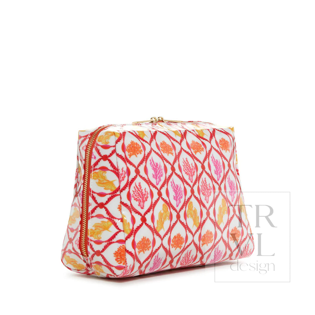 Luxe Gloss Double Zip Lg - Red Coral