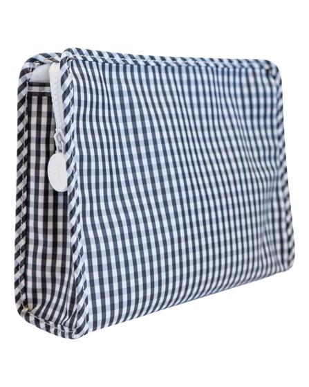 Roadie Medium Zip Pouch - Gingham Navy