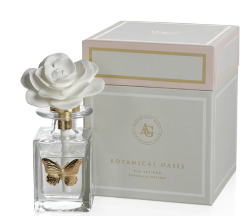 Apothecary Guild Botanical Oasis Porcelain Diffuser Butterfly Fig Vertiver 100 Ml