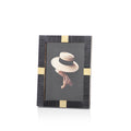 Maha Black Bone Photo Frame with Brass Trim, 5 x 7