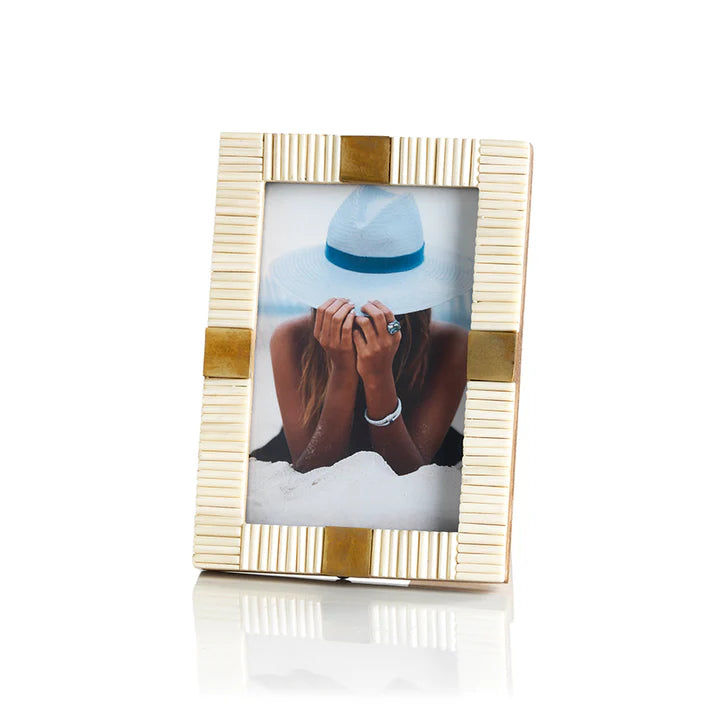 Maha Bone W/brass Trim Photo Frame Na 4 x 6