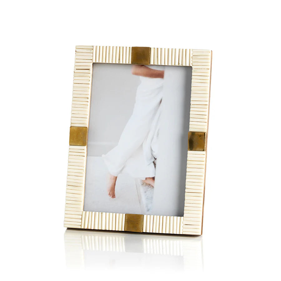 Maha Bone W/brass Trim Photo Frame Na 5 x 7