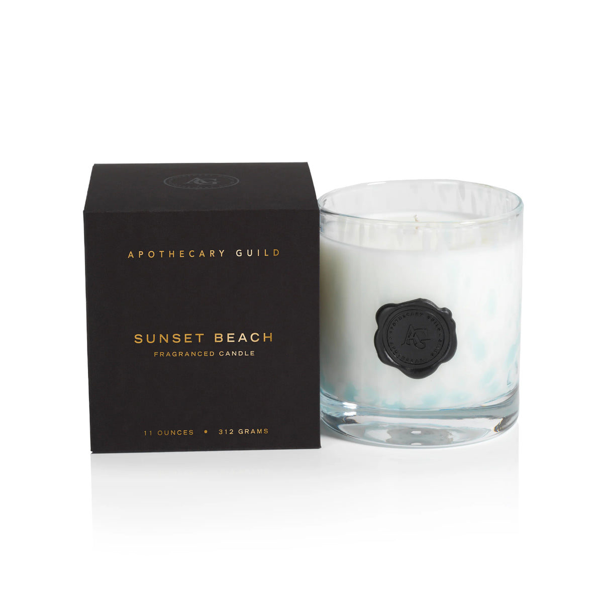 Apothecary Guild Opal Glass Small Candle Jar In Gift Box Sunset Beach 312 Gr