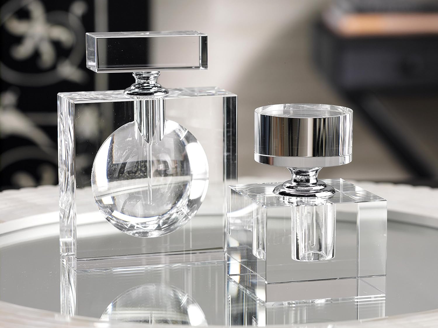 Modern Morocco Cube Glass Perfume 2.5 x 2.5 x 3.25 Inches