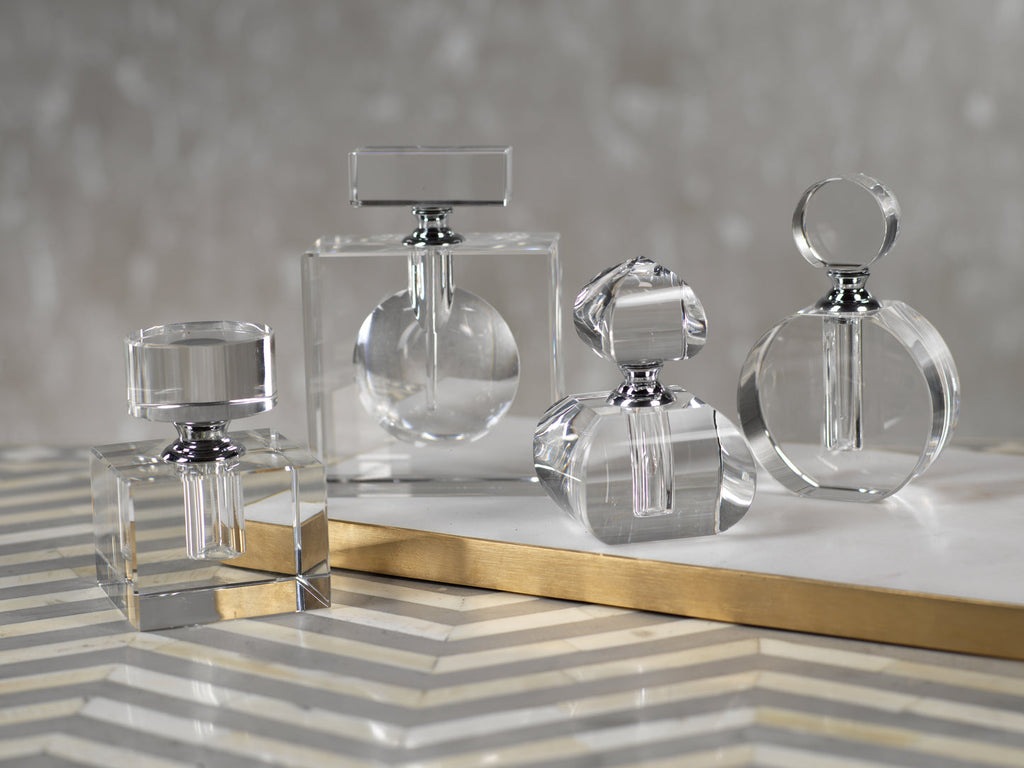 Modern Morocco Cube Glass Perfume 2.5 x 2.5 x 3.25 Inches
