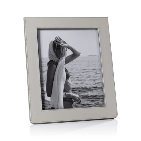 Nappa Leather Photo Frame Gray And Sage 8 x 10 In