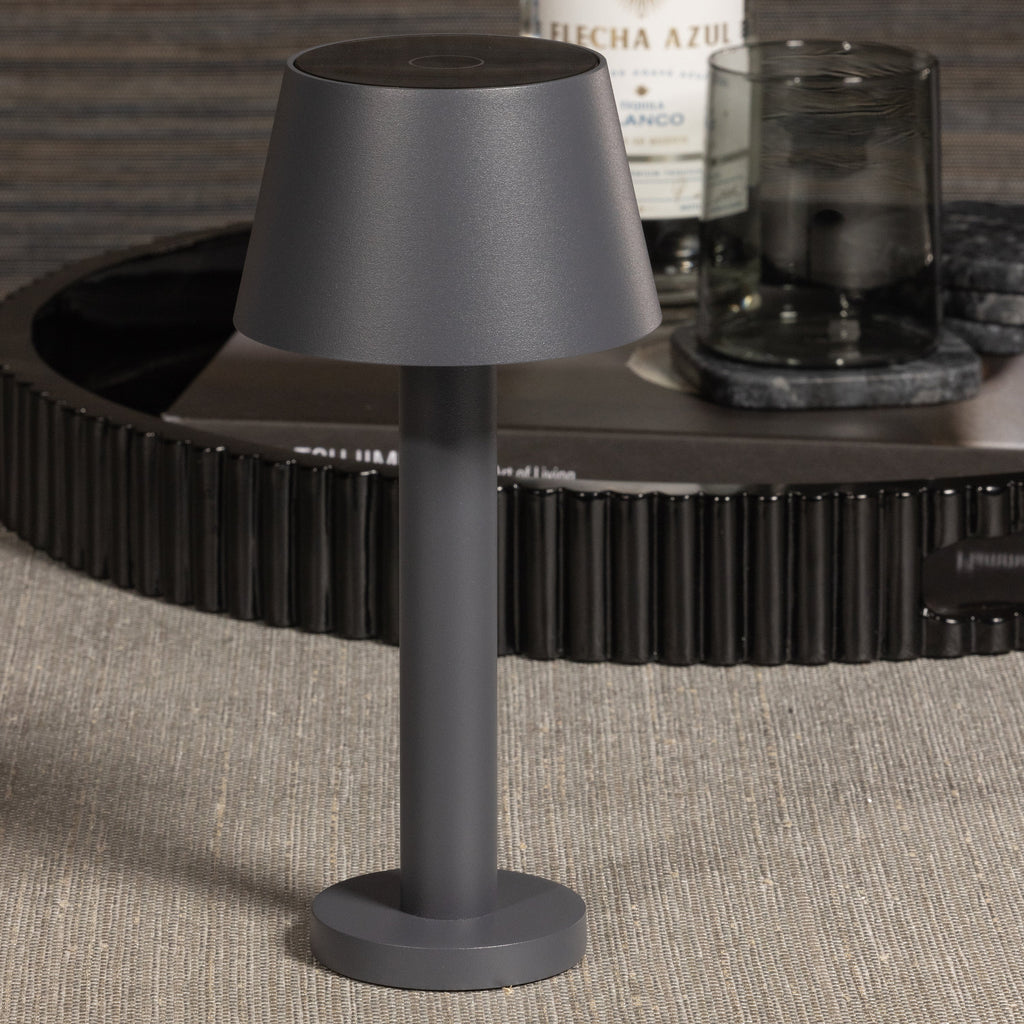 Como Rechargeable Table Light Slate Gray 4.5 x 9.5 In