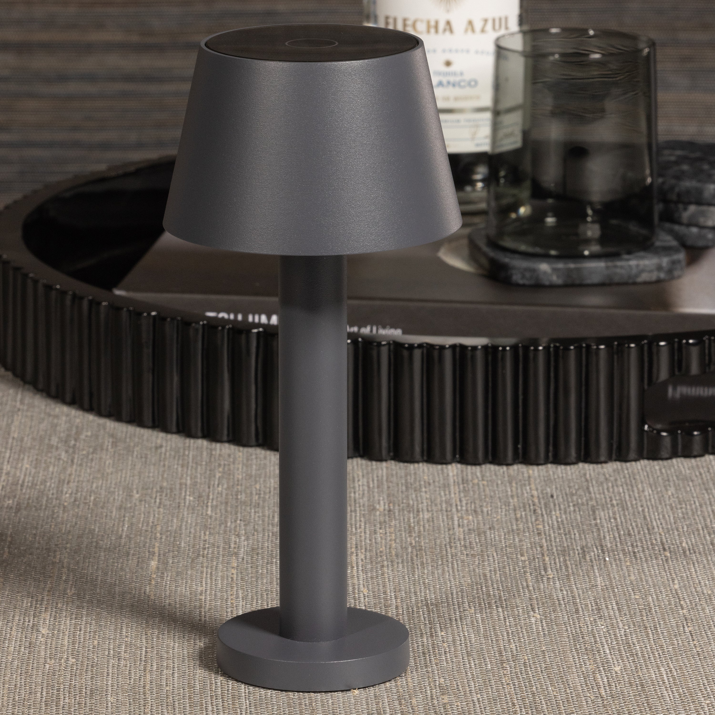 Como Rechargeable Table Light Slate Gray 4.5 x 9.5 In