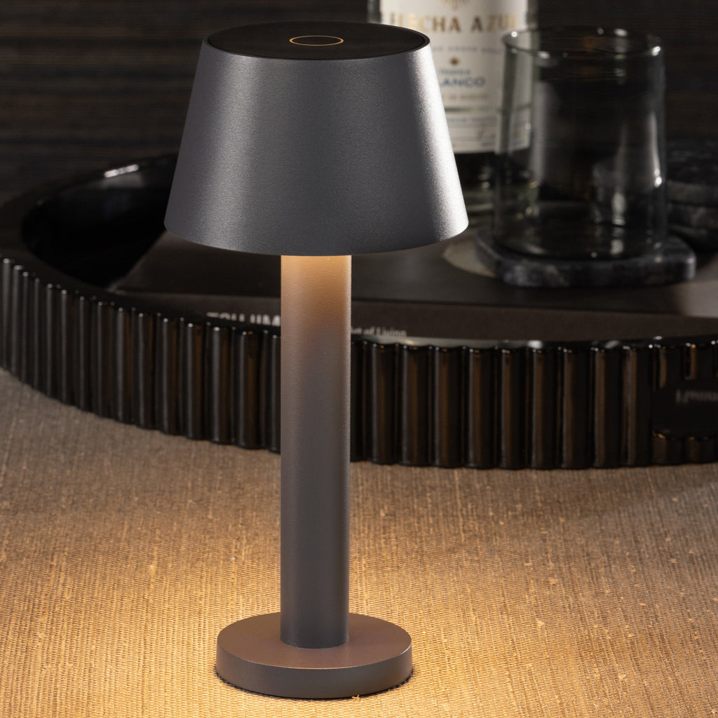 Como Rechargeable Table Light Slate Gray 4.5 x 9.5 In