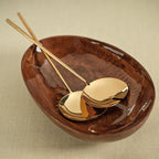 Dainty Polished Fold Server Set Of 2 Gold 11.5 x 3 x .75 In