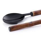 Bamboo And Horn Server Set Of 2 Brown 15 x 4 x 1 In