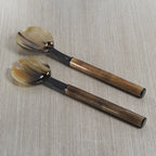 Bamboo And Horn Server Set Of 2 Brown 15 x 4 x 1 In