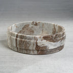 Arabescato Bowl Brown/white 13.75 x 4 In