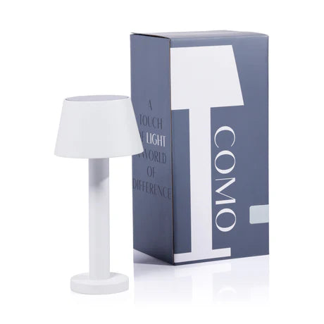 Como Rechargeable Table Light Matt White 4.5 x 9.5 In