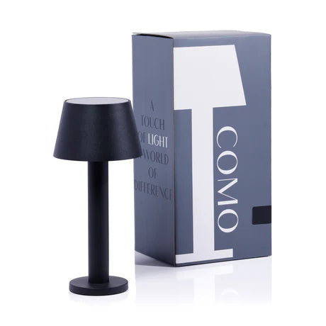 Como Rechargeable Table Light Matt Black 4.5 x 9.5 In