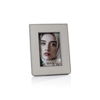 Nappa Leather Photo Frame Gray And Sage 4 x 6 In