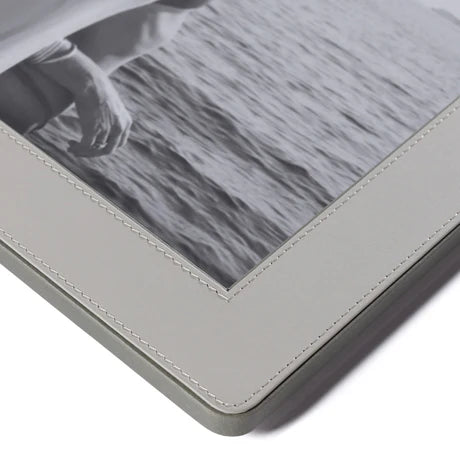 Nappa Leather Photo Frame Gray And Sage 4 x 6 In